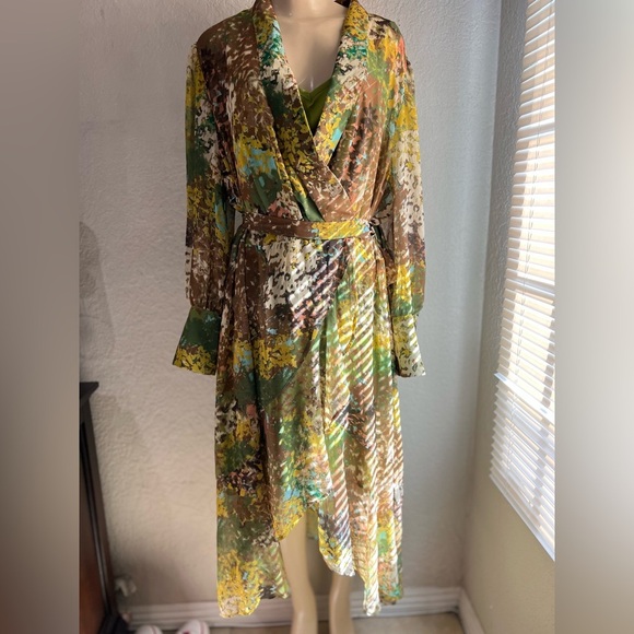 ELOQUIL Flowy Printed Dress floral print size 18 NWT - Picture 6 of 16